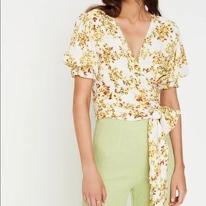 Faithfull the Brand Yellow Floral Crop Top